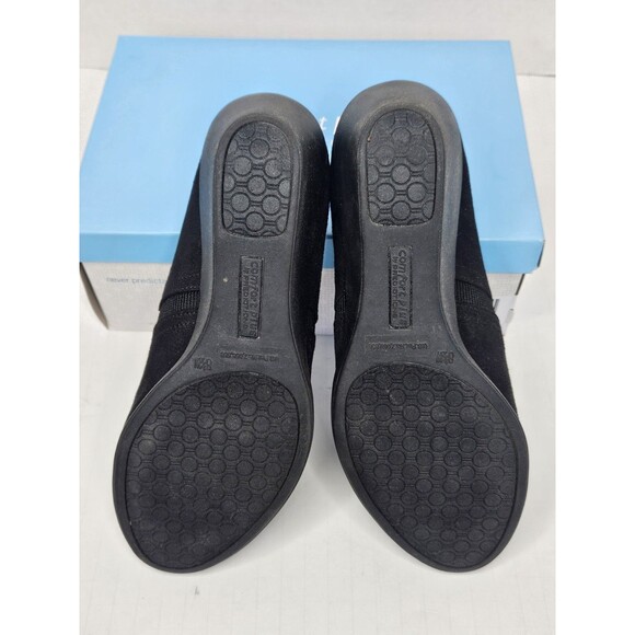 Women's Arlene Wedge Black Comfort Plus by Predictions 8.5 W Women's Faux Suede - Picture 4 of 8